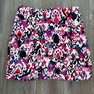 Zara Pink and Purple Patterned Mini Skirt